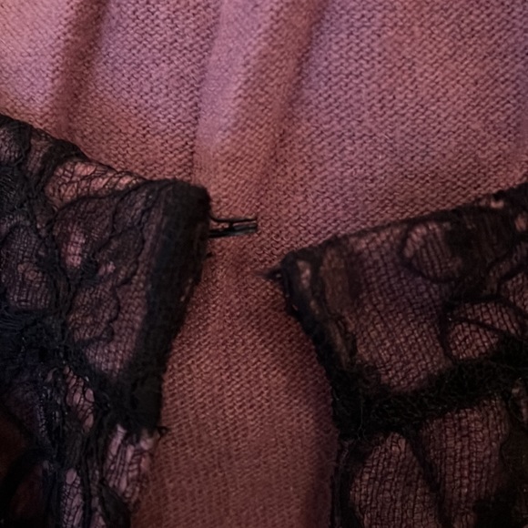 Moth Lace Shrug/sweater/jacket with Lavender Underlay - Picture 5 of 5